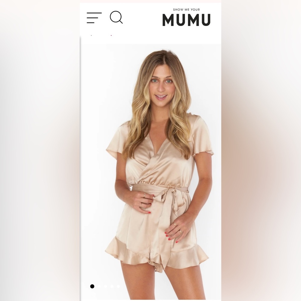 Show Me Your Mumu Say I Do Romper Champagne